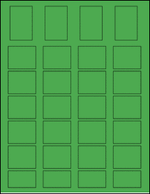 Sheet of 1.2713" x 1.9403" True Green labels