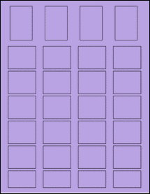 Sheet of 1.2713" x 1.9403" True Purple labels