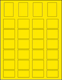 Sheet of 1.2713" x 1.9403" True Yellow labels