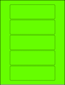 Sheet of 5.9375" x 1.875" Fluorescent Green labels