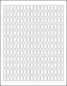 Sheet of 0.31" x 0.7" Weatherproof Polyester Laser labels