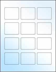 Sheet of 2.1875" x 1.8125" White Gloss Laser labels