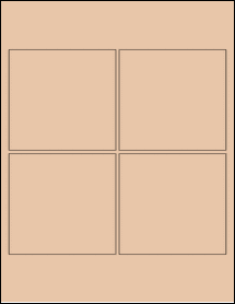 Sheet of 3.901" x 3.665" Light Tan labels