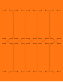 Sheet of 1.5" x 4.2" Fluorescent Orange labels