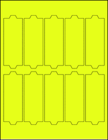 Sheet of 1.5" x 4.2" Fluorescent Yellow labels