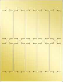 Sheet of 1.5" x 4.2" Gold Foil Inkjet labels