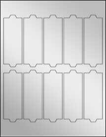 Sheet of 1.5" x 4.2" Silver Foil Inkjet labels