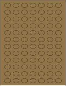 Sheet of 0.8025" x 0.5825" Brown Kraft labels
