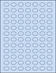Sheet of 0.8025" x 0.5825" Pastel Blue labels