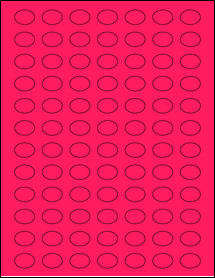 Sheet of 0.8025" x 0.5825" Fluorescent Pink labels