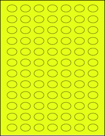 Sheet of 0.8025" x 0.5825" Fluorescent Yellow labels
