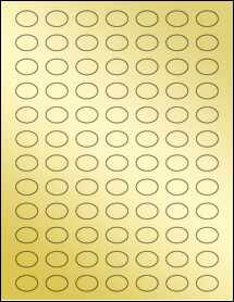 Sheet of 0.8025" x 0.5825" Gold Foil Inkjet labels
