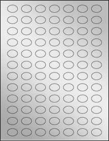 Sheet of 0.8025" x 0.5825" Silver Foil Laser labels
