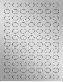 Sheet of 0.8025" x 0.5825" Weatherproof Silver Polyester Laser labels