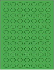 Sheet of 0.8025" x 0.5825" True Green labels