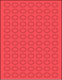 Sheet of 0.8025" x 0.5825" True Red labels