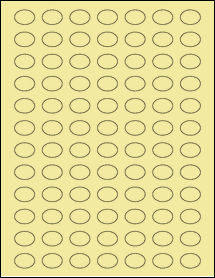 Sheet of 0.8025" x 0.5825" Pastel Yellow labels