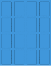 Sheet of 1.625" x 2.375" True Blue labels