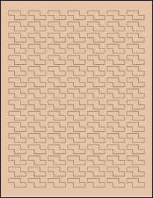 Sheet of 0.98" x 0.5" Light Tan labels