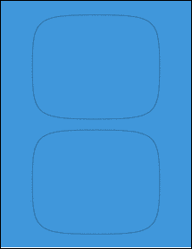 Sheet of 5.6855" x 4.6319" True Blue labels