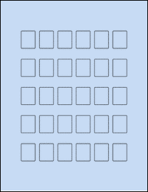 Sheet of 0.8125" x 1" Pastel Blue labels