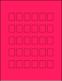 Sheet of 0.8125" x 1" Fluorescent Pink labels
