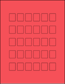 Sheet of 0.8125" x 1" True Red labels