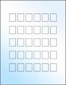 Sheet of 0.8125" x 1" White Gloss Inkjet labels