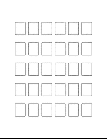 Sheet of 0.8125" x 1" Weatherproof Matte Inkjet labels