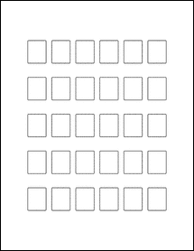 Sheet of 0.8125" x 1" Standard White Matte labels
