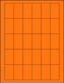 Sheet of 1.22" x 2.047" Fluorescent Orange labels