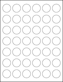 Sheet of 1.1024" Circle Blockout labels