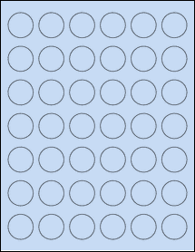 Sheet of 1.1024" Circle Pastel Blue labels