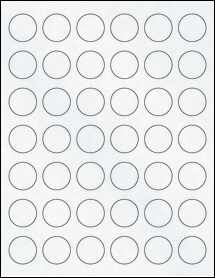 Sheet of 1.1024" Circle Clear Matte Inkjet labels