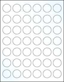 Sheet of 1.1024" Circle Clear Gloss Inkjet labels