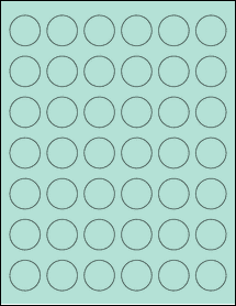 Sheet of 1.1024" Circle Pastel Green labels