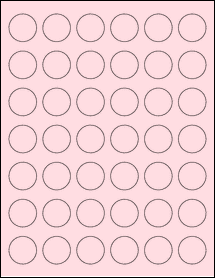 Sheet of 1.1024" Circle Pastel Pink labels