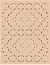 Sheet of 1.1024" Circle Light Tan labels