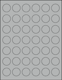 Sheet of 1.1024" Circle True Gray labels