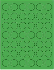 Sheet of 1.1024" Circle True Green labels