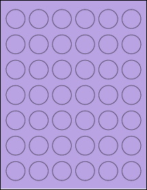 Sheet of 1.1024" Circle True Purple labels