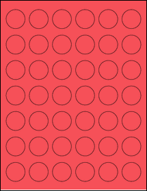 Sheet of 1.1024" Circle True Red labels