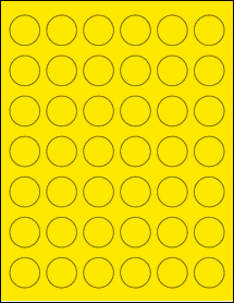 Sheet of 1.1024" Circle True Yellow labels