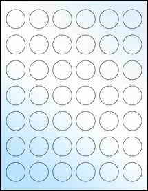 Sheet of 1.1024" Circle White Gloss Inkjet labels