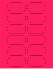 Sheet of 3" x 1.5" Fluorescent Pink labels