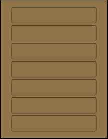 Sheet of 6.75" x 1.25" Brown Kraft labels