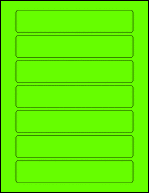 Sheet of 6.75" x 1.25" Fluorescent Green labels