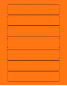 Sheet of 6.75" x 1.25" Fluorescent Orange labels