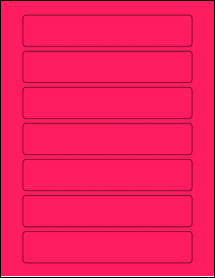 Sheet of 6.75" x 1.25" Fluorescent Pink labels