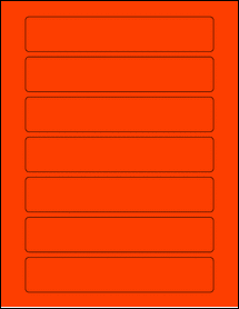 Sheet of 6.75" x 1.25" Fluorescent Red labels